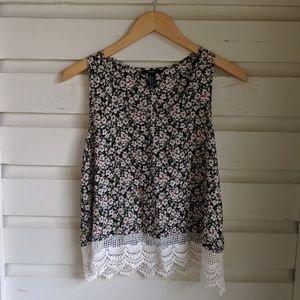 Lace bottom tank top